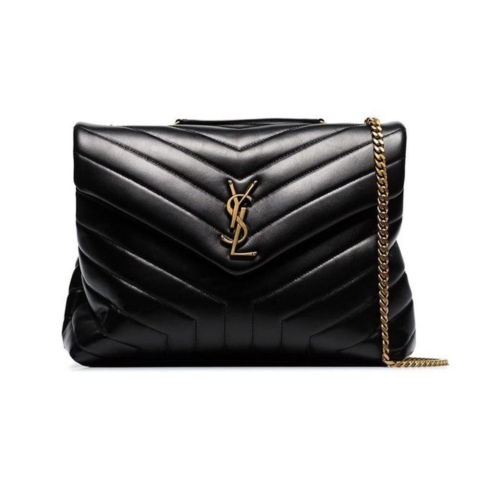Saint Laurent Loulou Logo Plaque Medium Shoulder Bag