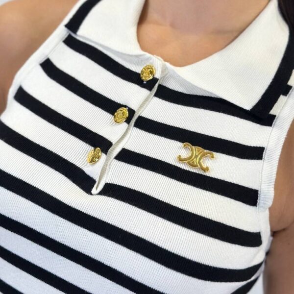 Majica Celine Crno-bijela bez rukava