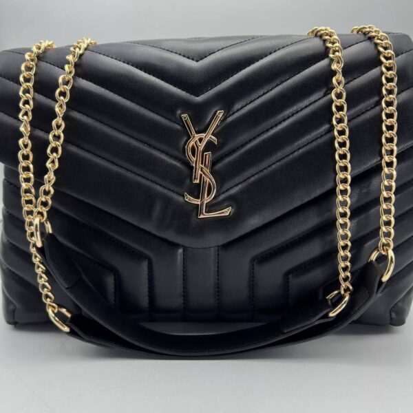 Saint Laurent Loulou Logo Plaque Medium Shoulder Bag