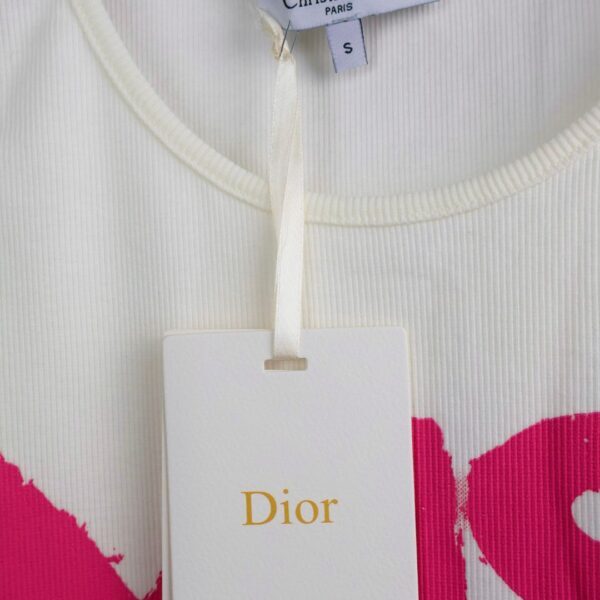 Dior majica bez rukava / White / Pink "Miss Dior" Logo