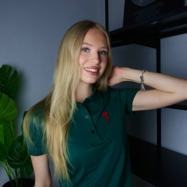 Ami majica / Dark Green / Red Logo