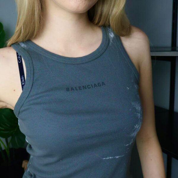 Balenciaga majica bez rukava / Gray / White Spots