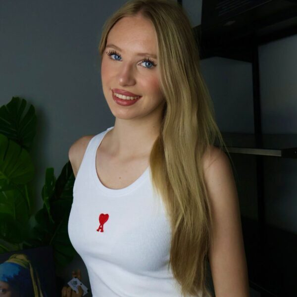 Ami majica bez rukava / White / Red Logo