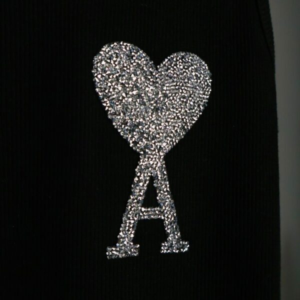 Ami majica bez rukava / Black / Silver Glittery Logo