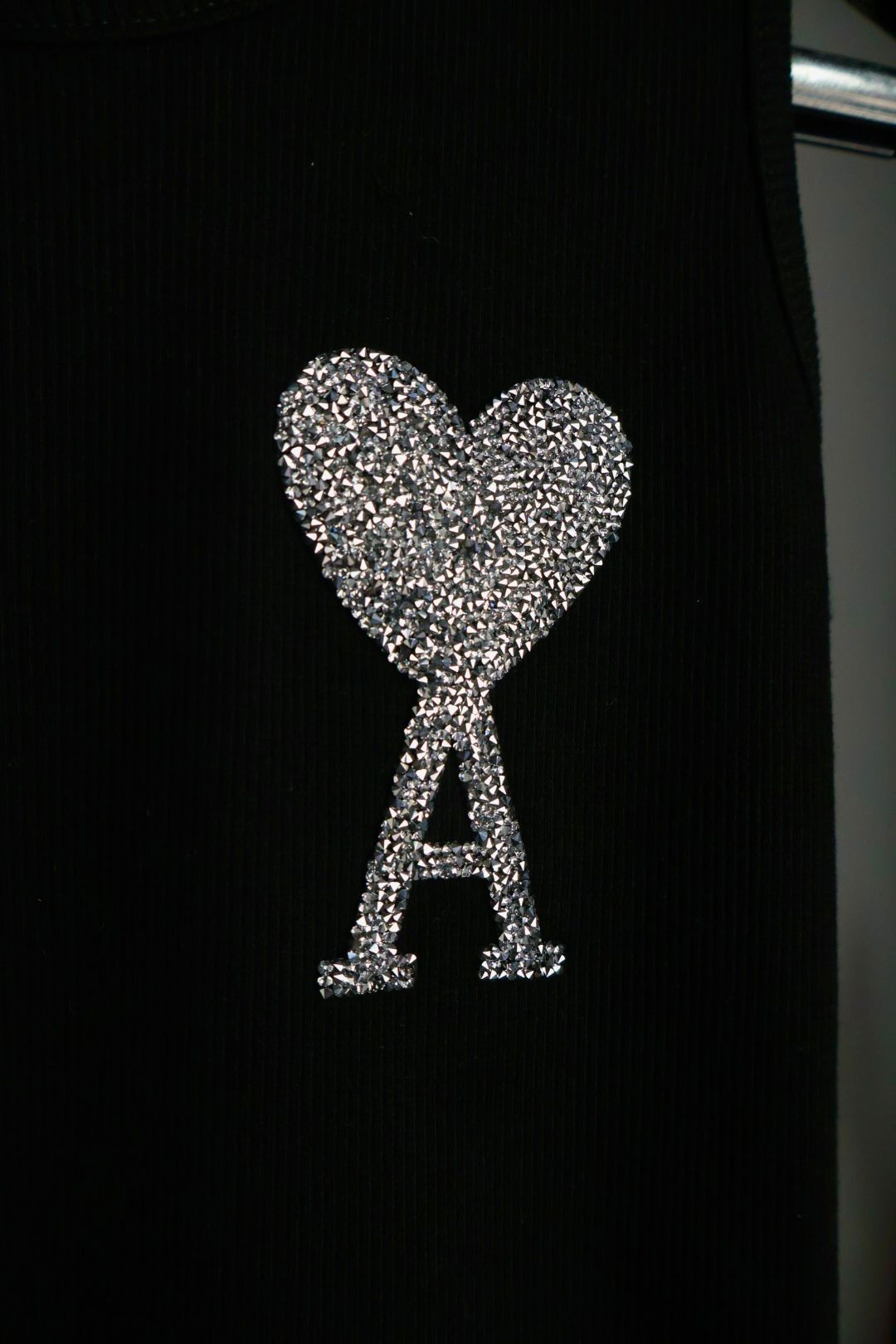 Ami majica bez rukava / Black / Silver Glittery Logo - Slika 4
