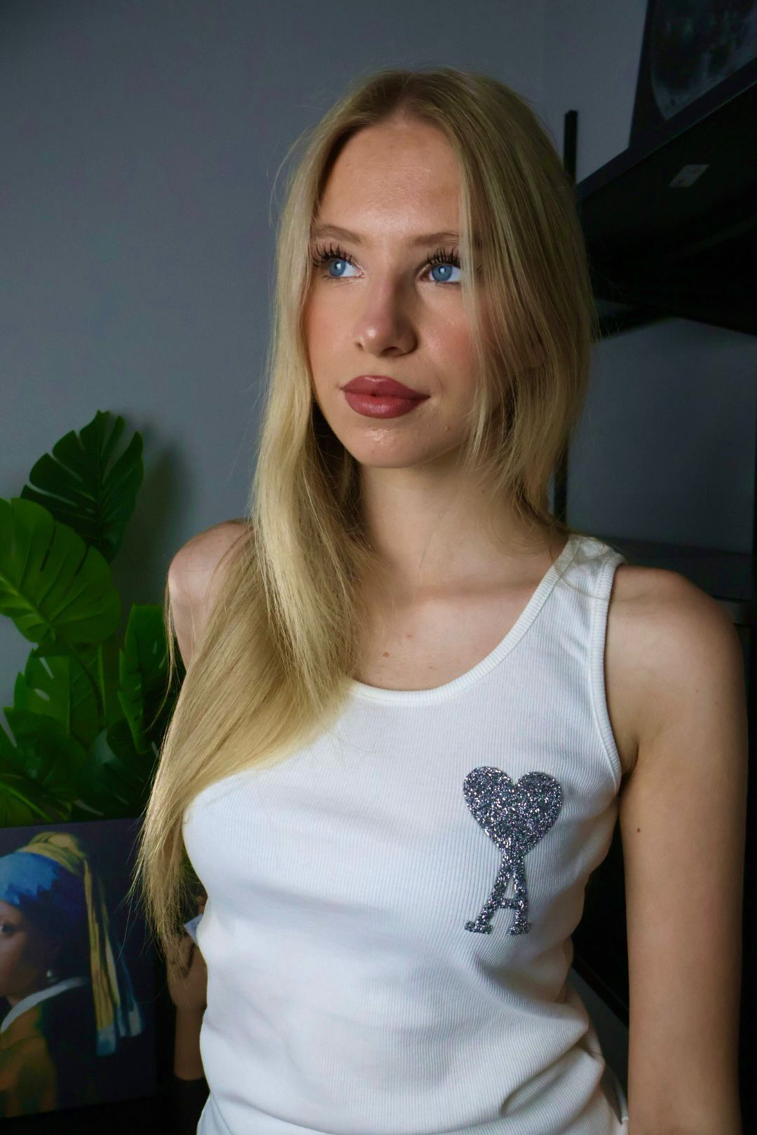 Ami majica bez rukava / White / Silver Glittery Logo - Slika 3