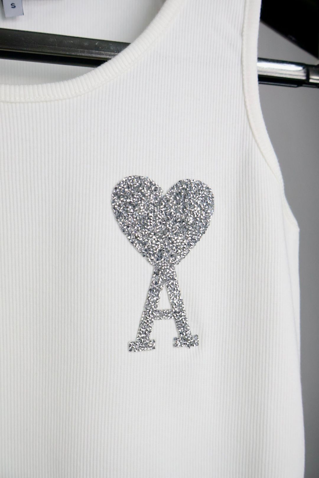 Ami majica bez rukava / White / Silver Glittery Logo - Slika 4