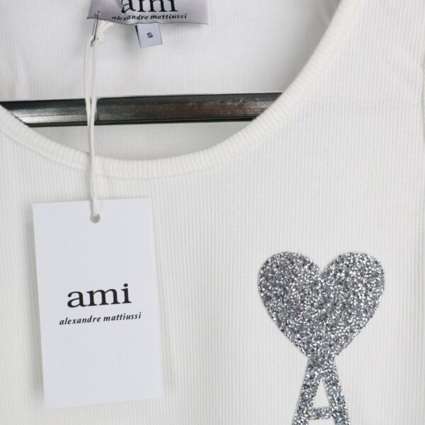 Ami majica bez rukava / White / Silver Glittery Logo