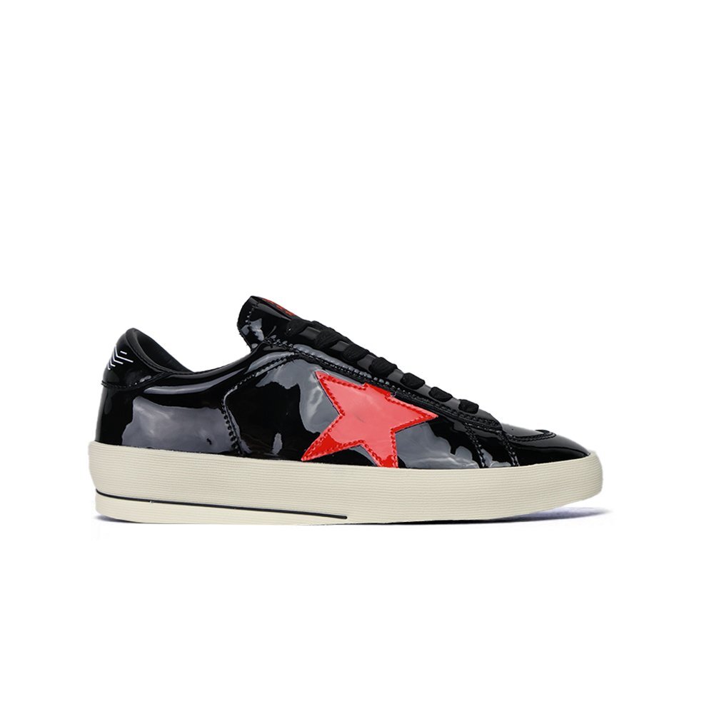 Golden Goose Black Leather Red Star
