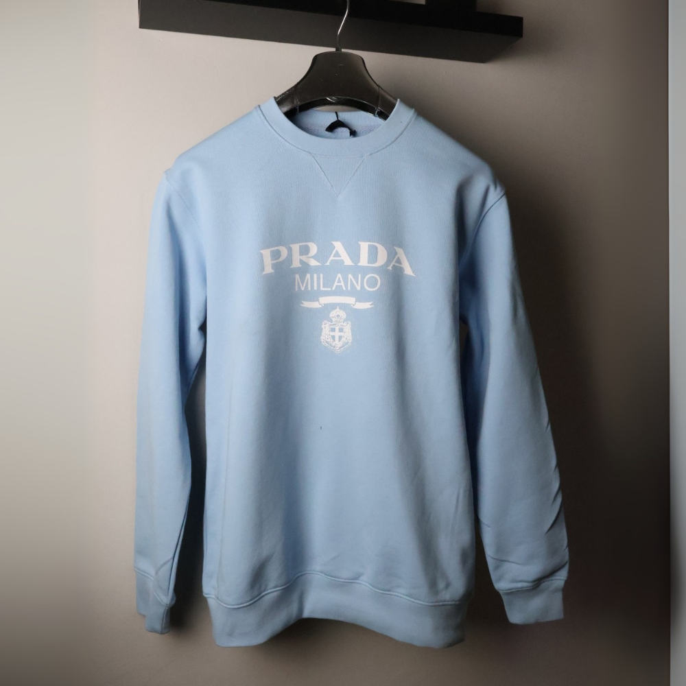 Majica Prada svijetloplava dugi rukavi