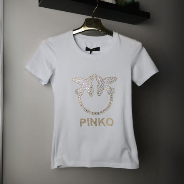 Pinko majica / White / Gold logo