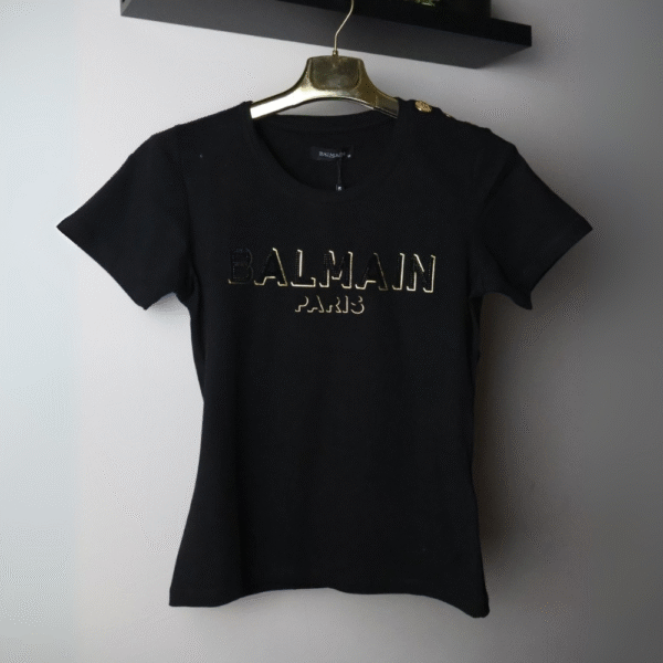 Balmain majica kratki rukav / Black / Black logo