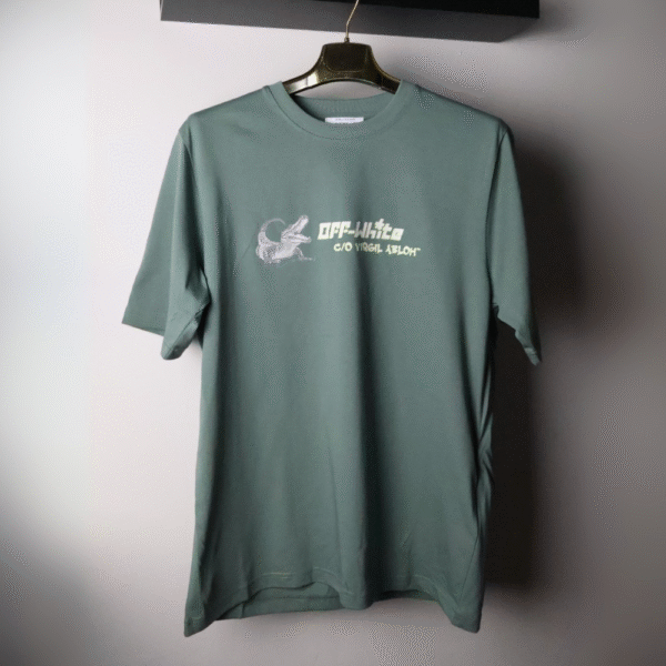 Majica Off-White kratki rukav olive green