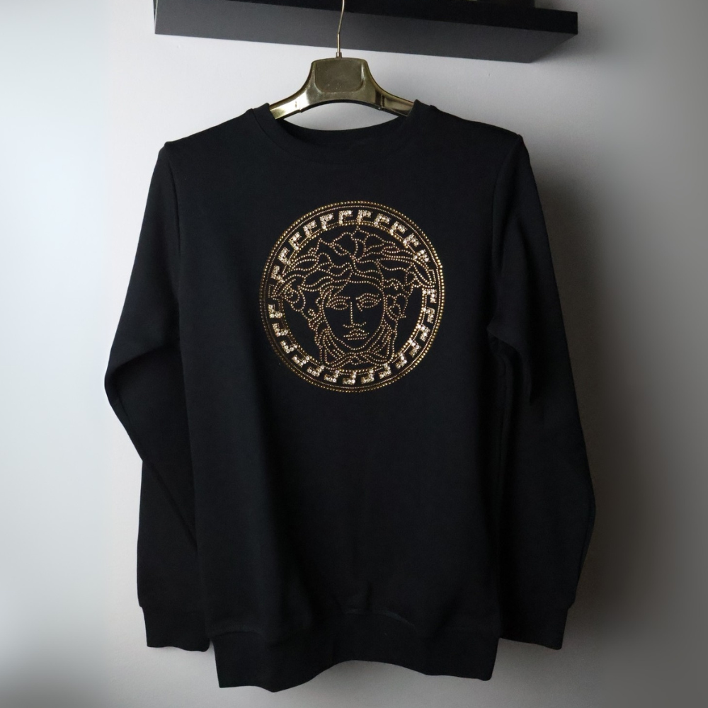 Versace majica dugih rukava / White / Gold Logo