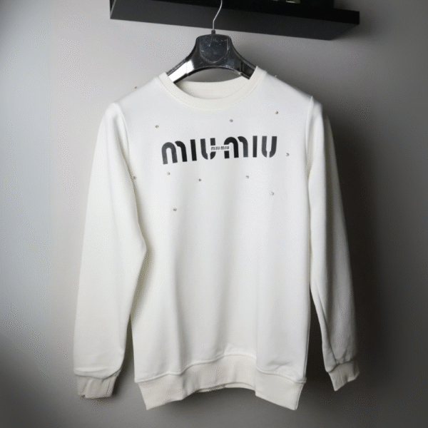 Miu Miu majice dugih rukava / White / Gold Logo