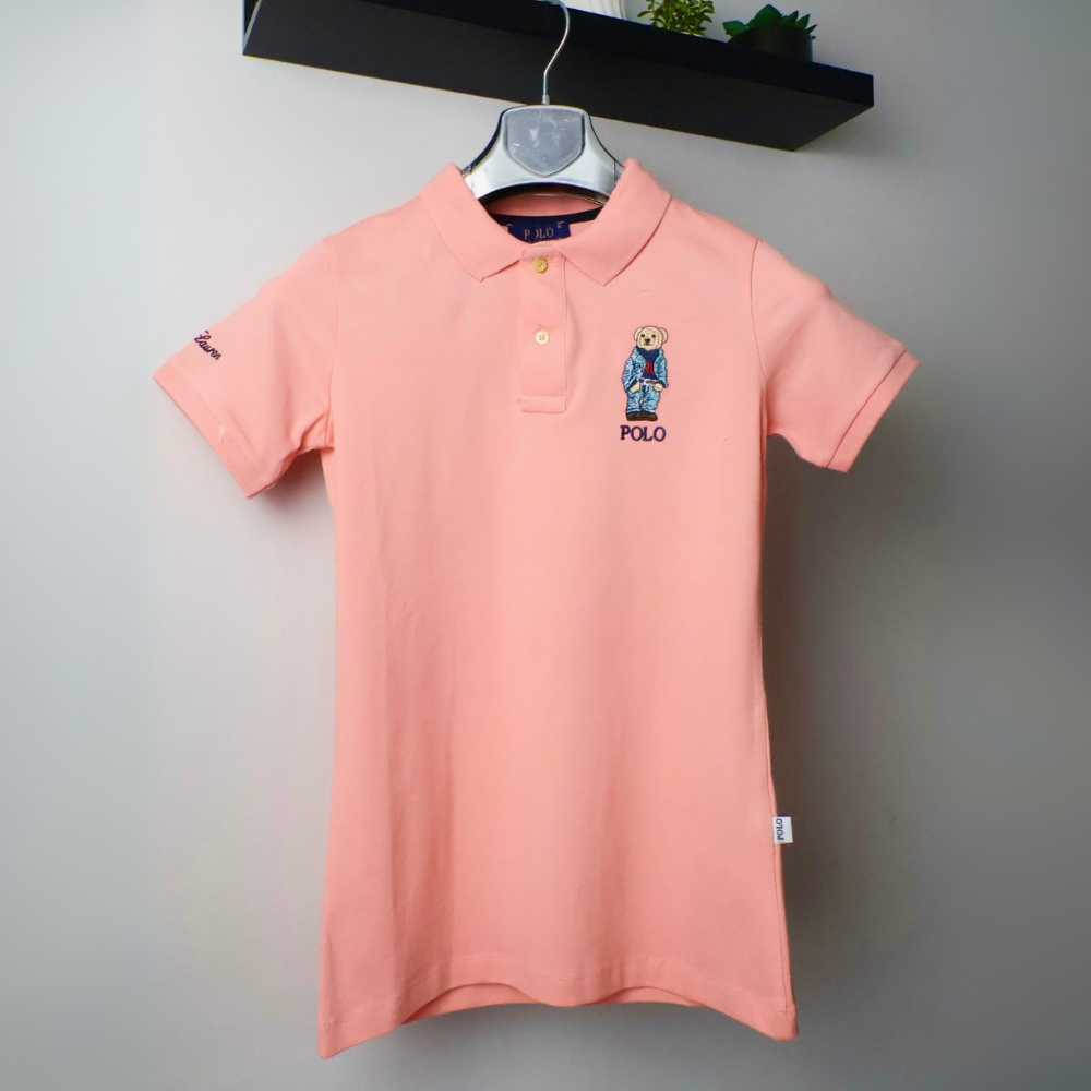 Ralph Lauren majica / light pink / collar / polo bear