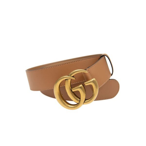 Gucci Tan Leather GG Buckle Slim Waist