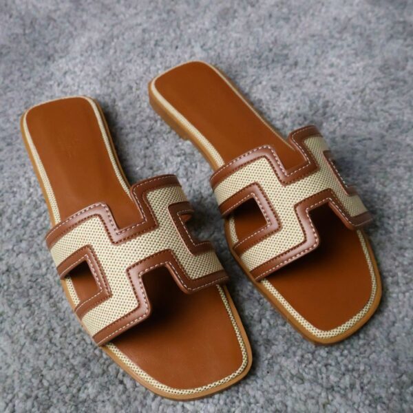 Hermes Oran Brown White