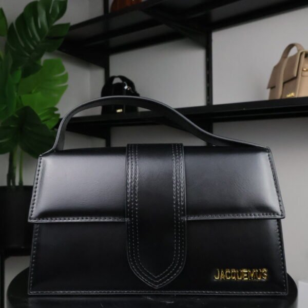 Jacquemus Black Leather Le Grand Bambino Structured Shoulder Bag