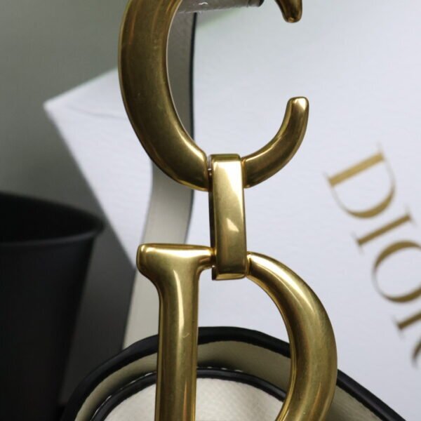 Christian Dior White Leather Saddle Handbag