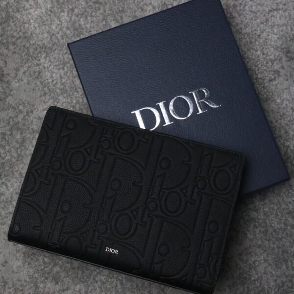 Christian Dior A5 Triangle Pouch D Gravity Leather Black