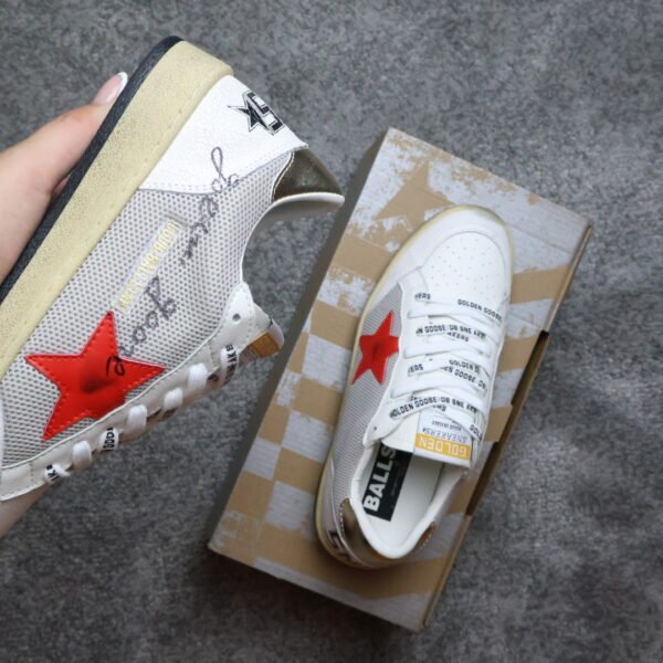 Golden Goose Red Star / White / Gold back