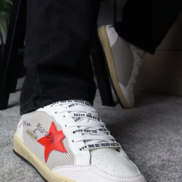 Golden Goose Red Star / White / Gold back