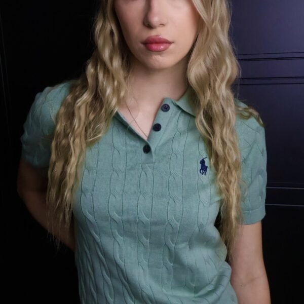 Ralph Lauren majica / Dark green / collar / woolen