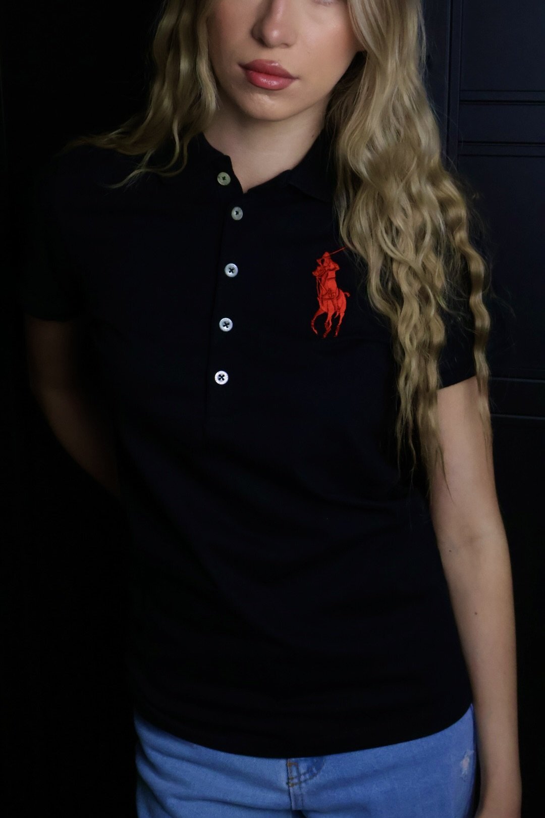 Ralph Lauren majica / black / collar - Slika 3