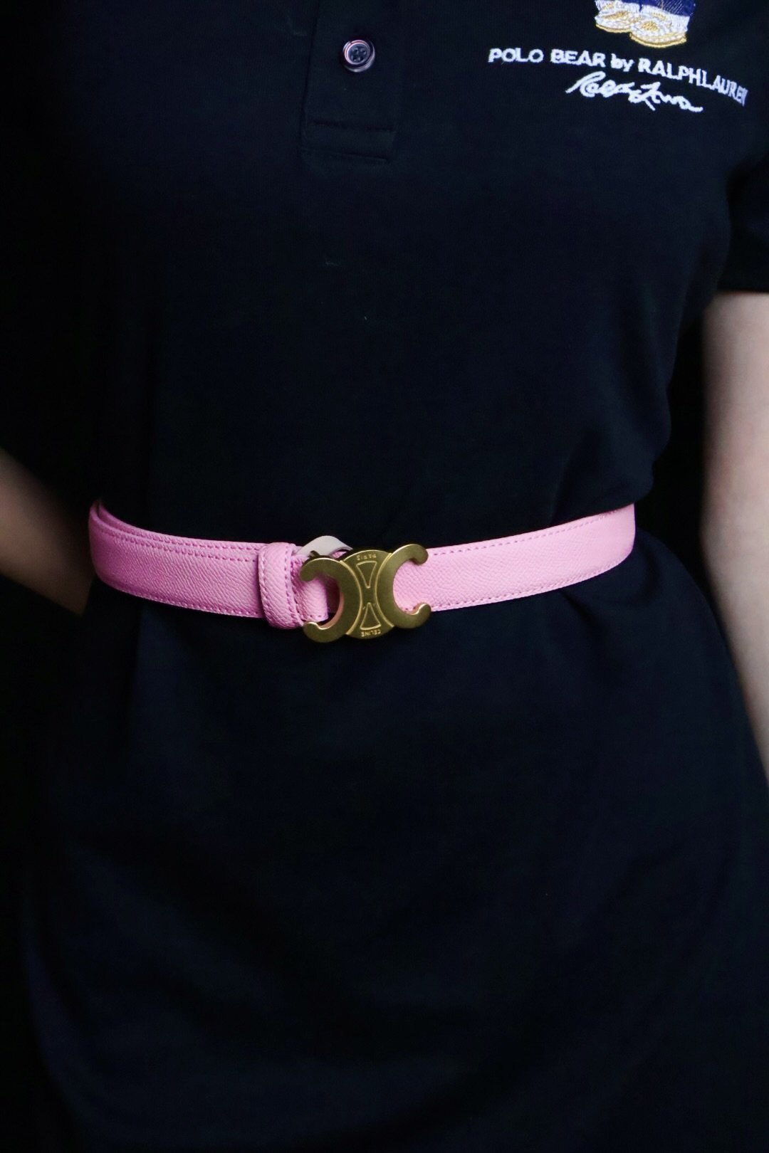 Celine remen / Zlatna kopča / Roza koža - Slika 4