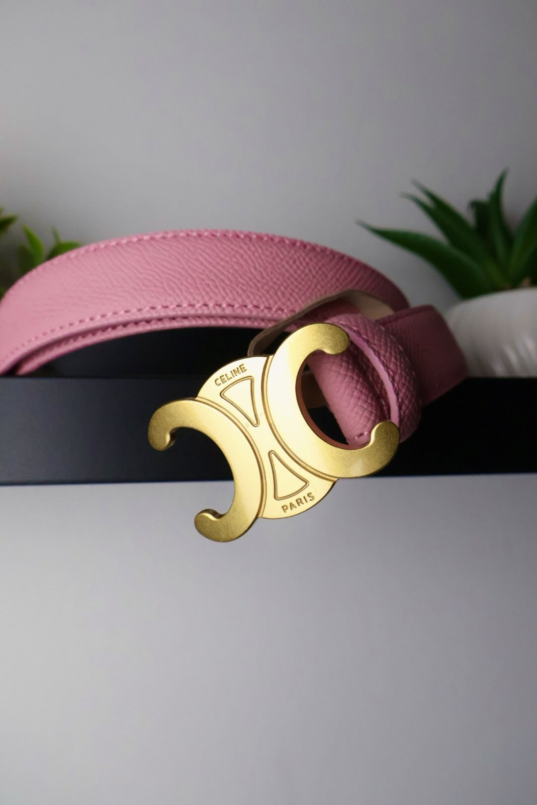 Celine remen / Zlatna kopča / Roza koža - Slika 2