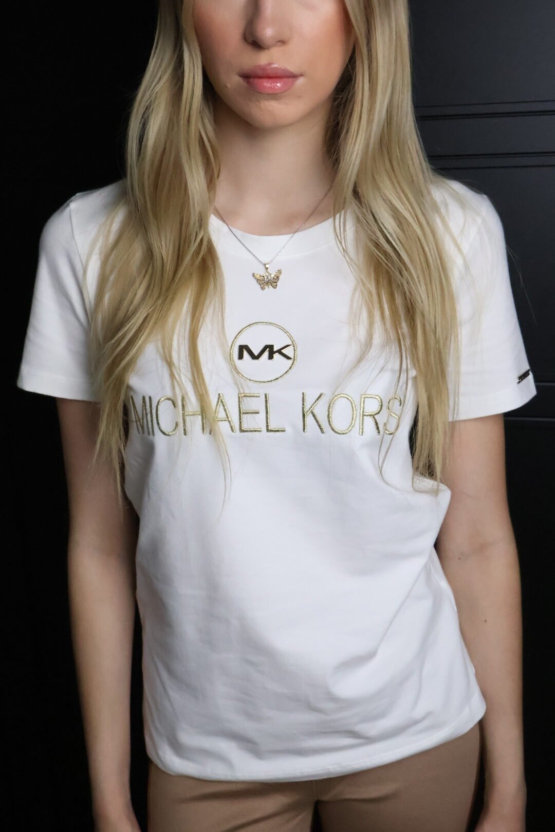 Michael Kors majica / White / gold logo - Slika 3