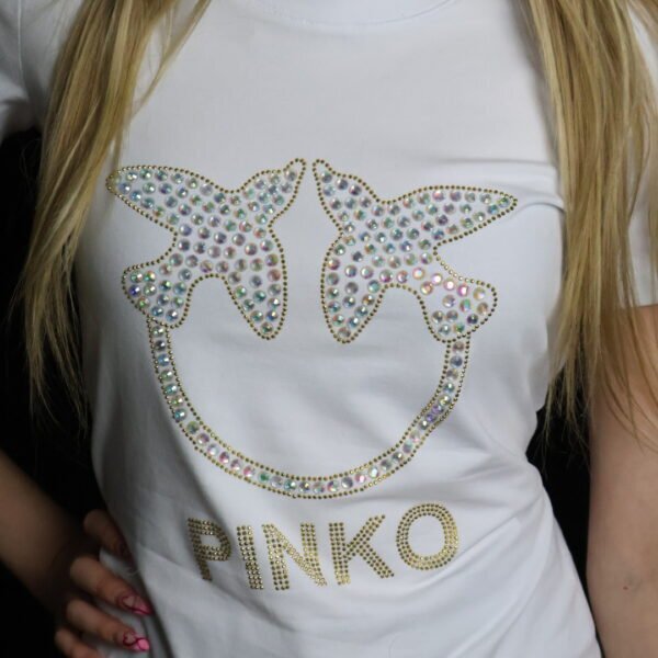 Pinko majica / White / Gold logo