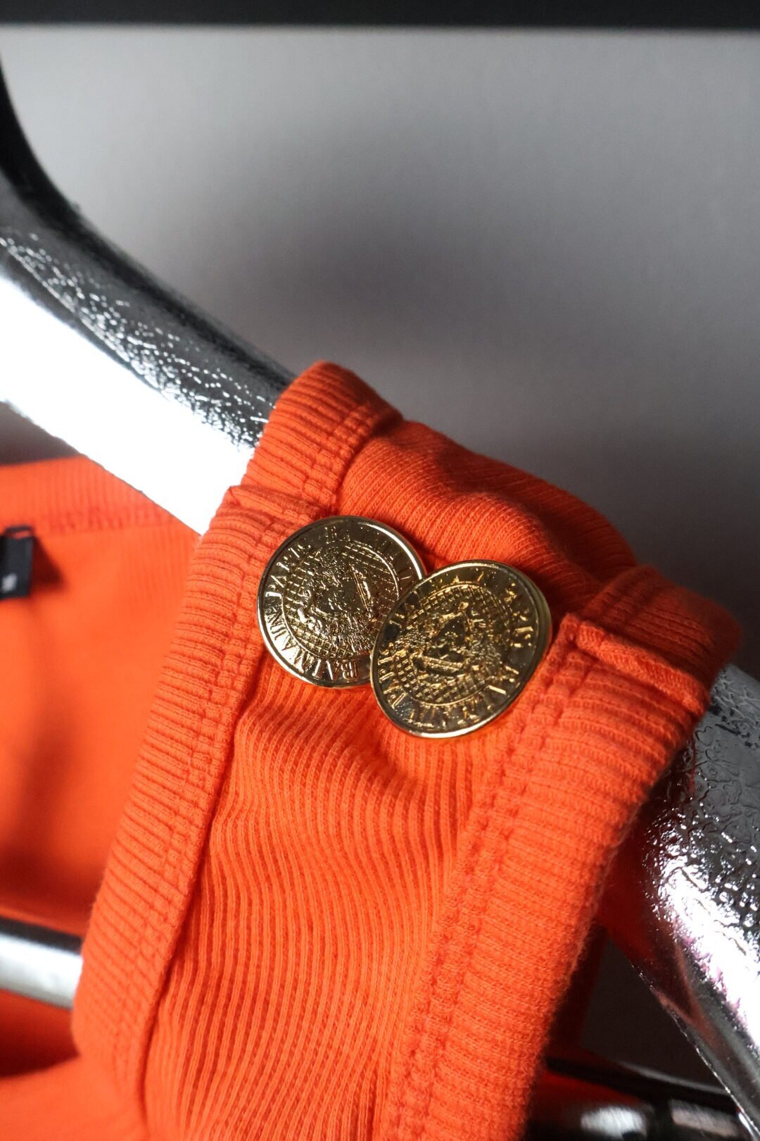 Balmain majica bez rukava / Orange / Gold Logo - Slika 4