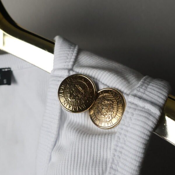 Balmain majica bez rukava / White / Gold Logo