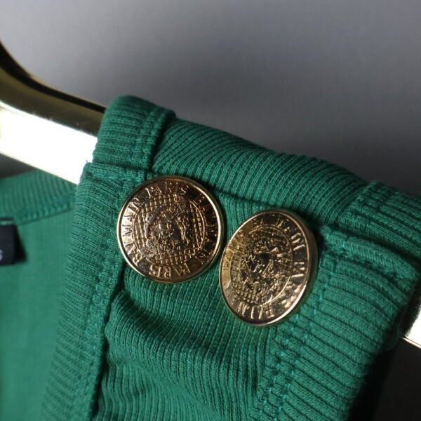 Balmain majica bez rukava / Green / Gold Logo