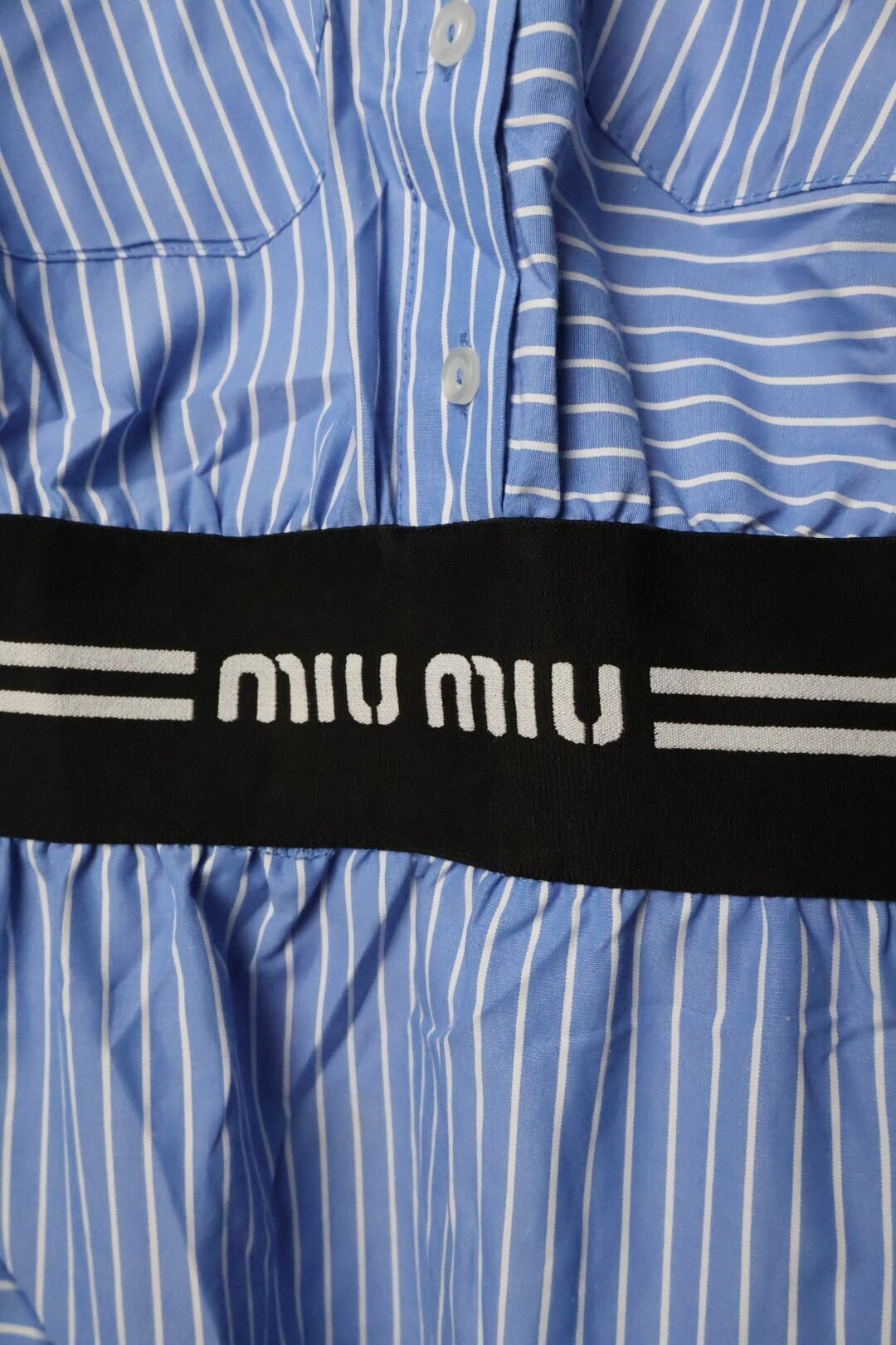 Miu Miu haljina / Blue / Black and white belt - Slika 4