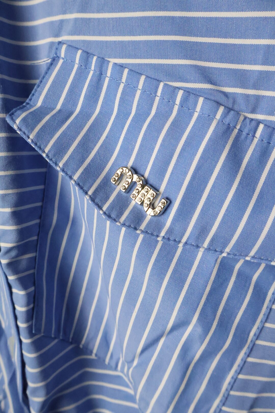 Miu Miu haljina / Blue / Black and white belt - Slika 5