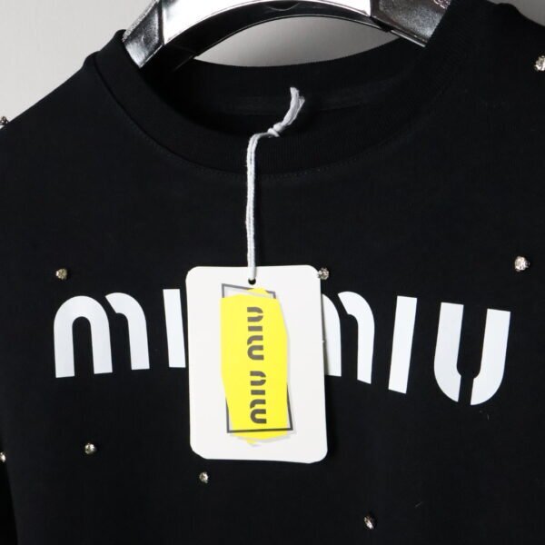 Miu Miu majica dugih rukava / Black/ White Logo