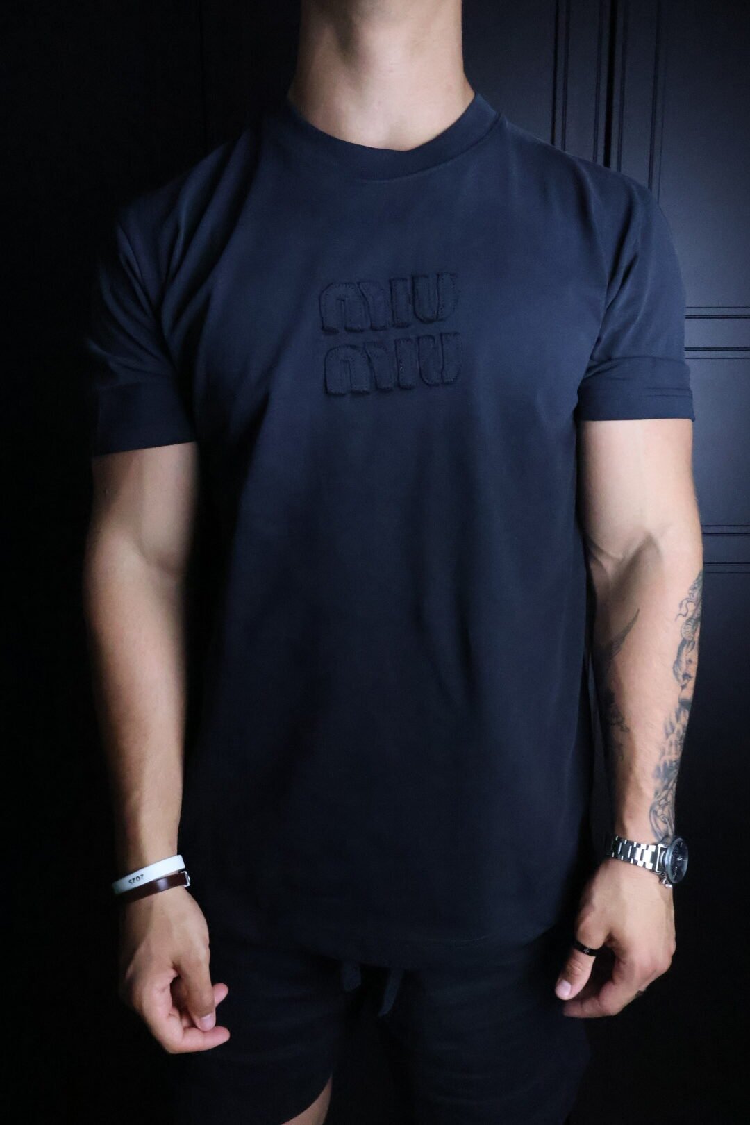 Majica Miu Miu kratki rukavi crna - Slika 2