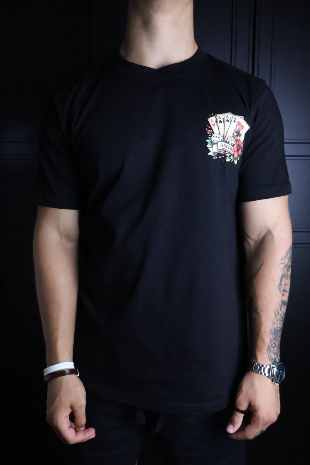 Majica Amiri kratki rukav crna - Slika 3