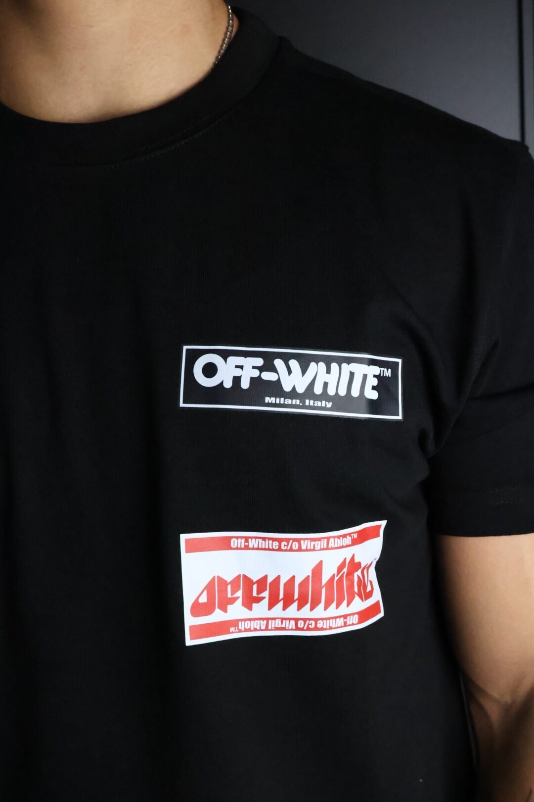 Majica Off-White kratki rukavi crn - Slika 4