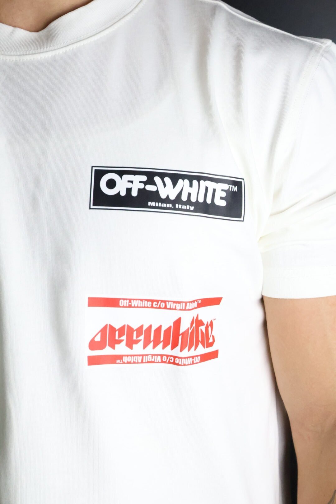 Majica Off-White kratki rukavi bijela - Slika 4