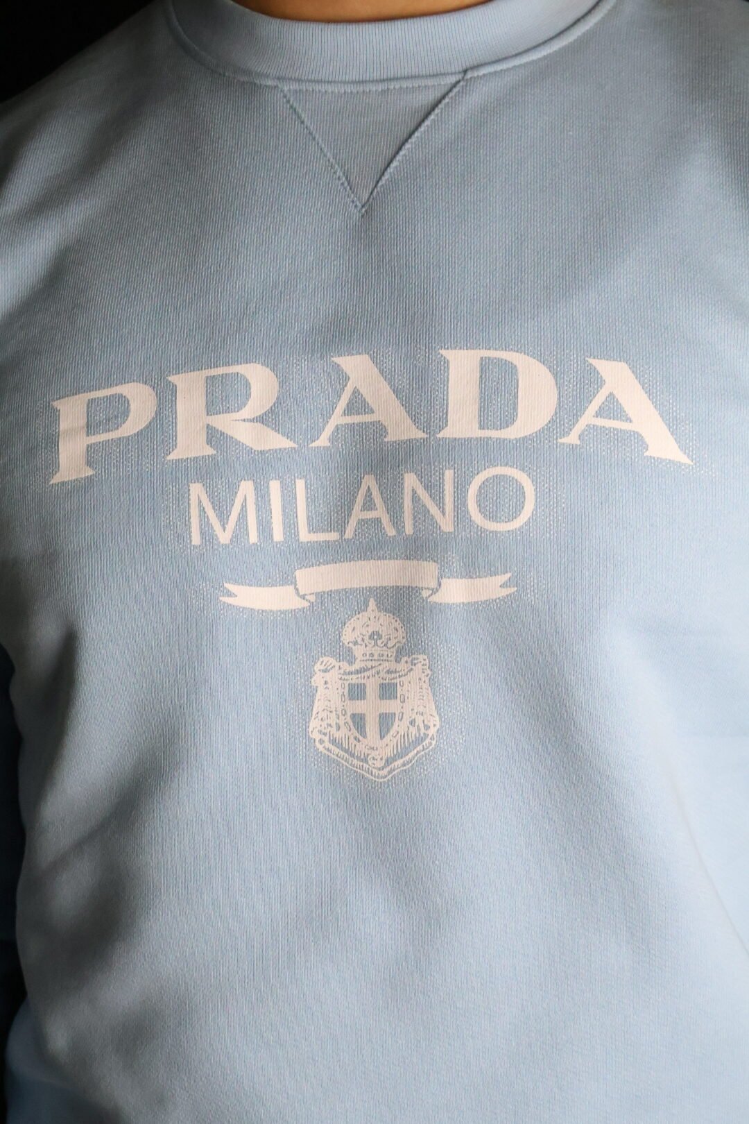 Majica Prada svijetloplava dugi rukavi - Slika 3