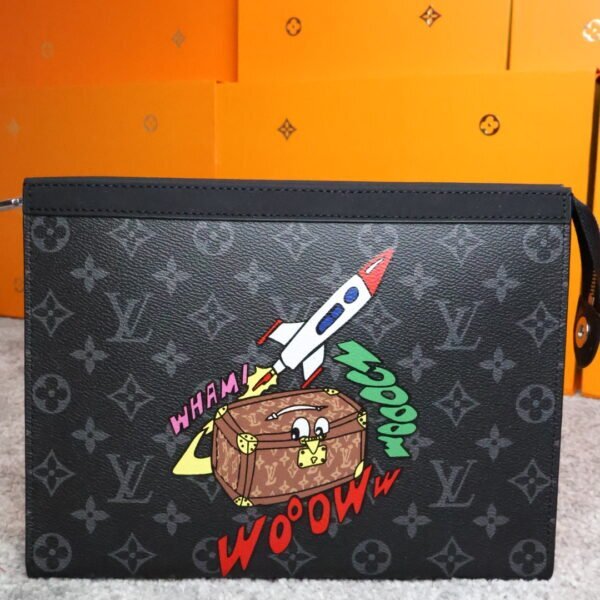 Louis Vuitton black cartoon logo bag