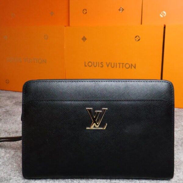 Louis Vuitton Calfskin Lock Me Zippy - Black