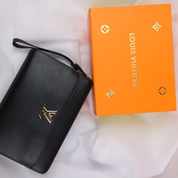 Louis Vuitton Calfskin Lock Me Zippy - Black