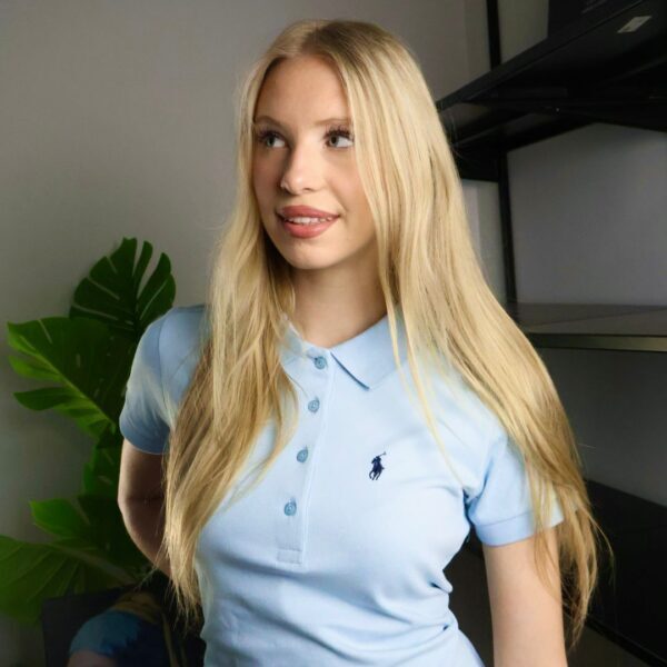 Saint Laurent haljina / Light Blue / Black Logo