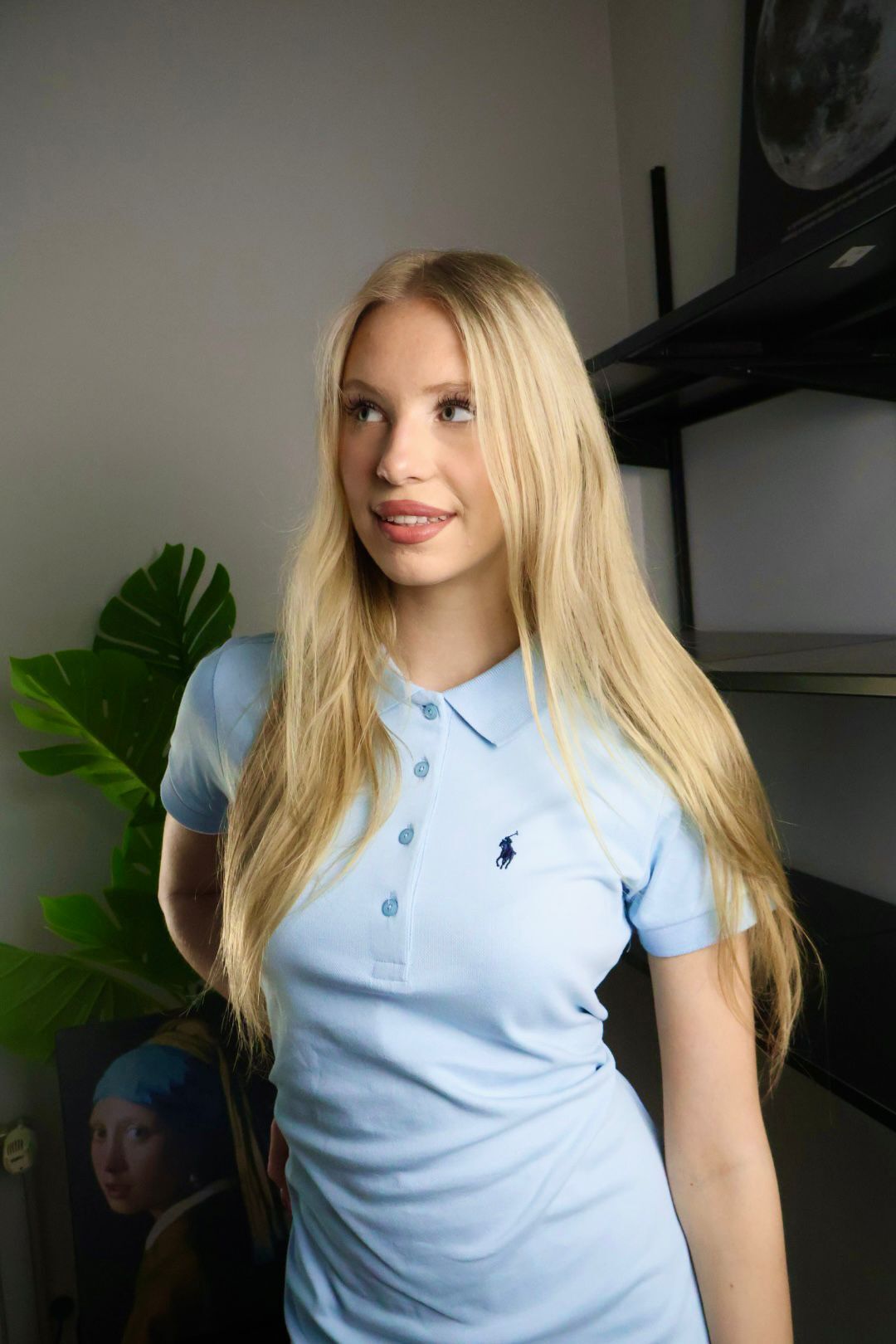 Saint Laurent haljina / Light Blue / Black Logo - Slika 3