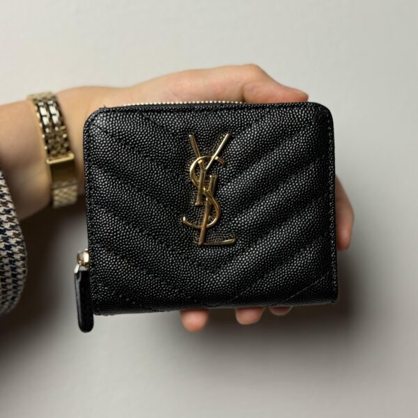 SAINT LAURENT – Cassandre matelassé compact wallet